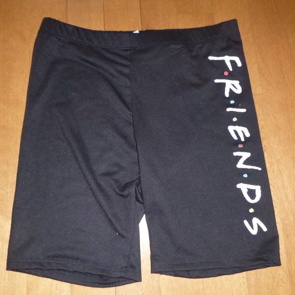 2 pair Girls Poly Stretch FRIENDS TV Show Bike Shorts Size Med 7/8 XL 14/16 NWT - Picture 3 of 3